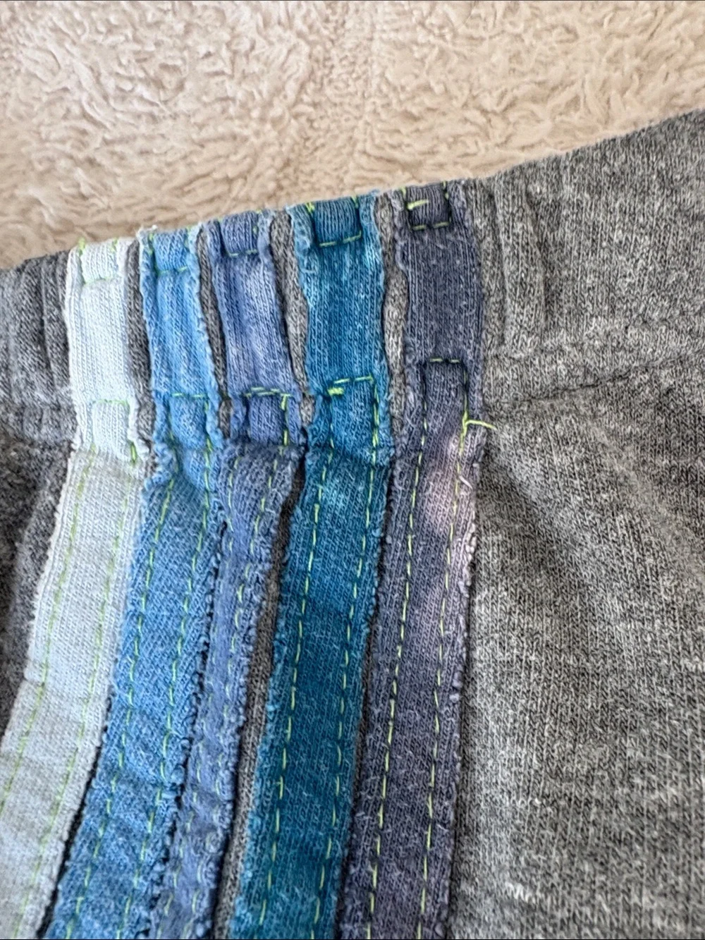 Aviator nation  Grey Sweatpants with Blue Side Stripes size large